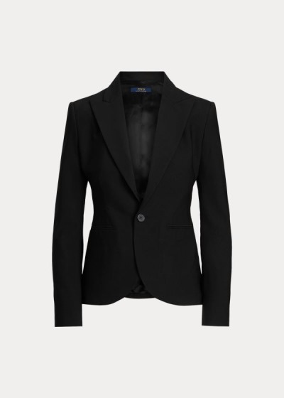 Blazer Polo Ralph Lauren Mujer Negros - Stretch Wool One-Button - OWQLY7536